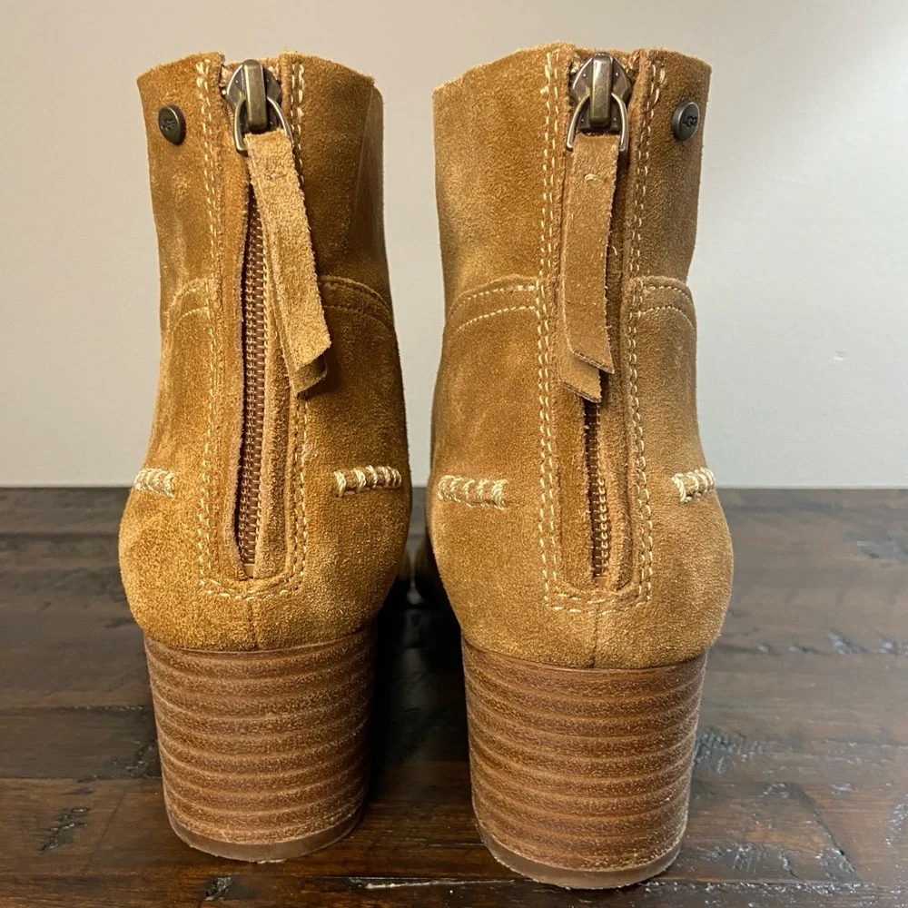 UGG Women's Bandara Suede Ankle Boot Chestnut Size 7